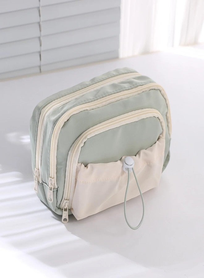 Lupro Large Capacity Pencil Pouch Cute Korean Aesthetic Pen Case for Girls, Boys, Kids, Women - Big Zipper Stationery Organizer for School, College, Office & Return Gifts, Pack of 1 (Mint Green) - Image 3